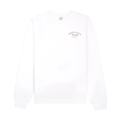 Sporty & Rich Logo Print Crewneck Pullover Sweatshirt White (Men) CR663WH