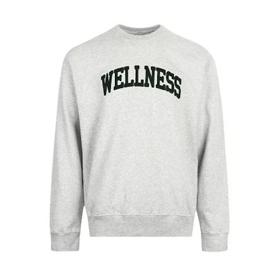 Sporty & Rich Logo Print Crewneck Sweatshirt Unisex Light Grey CR623HG