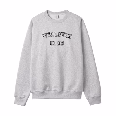 Sporty & Rich Logo Print Loose-Fit Long-Sleeve Sweatshirt Unisex Light Grey CR761HG