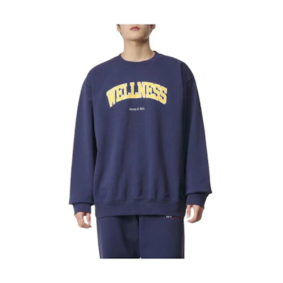Sporty & Rich Loose Fit Crewneck Letter Print Sweatshirt Blue CRAW2320NA31