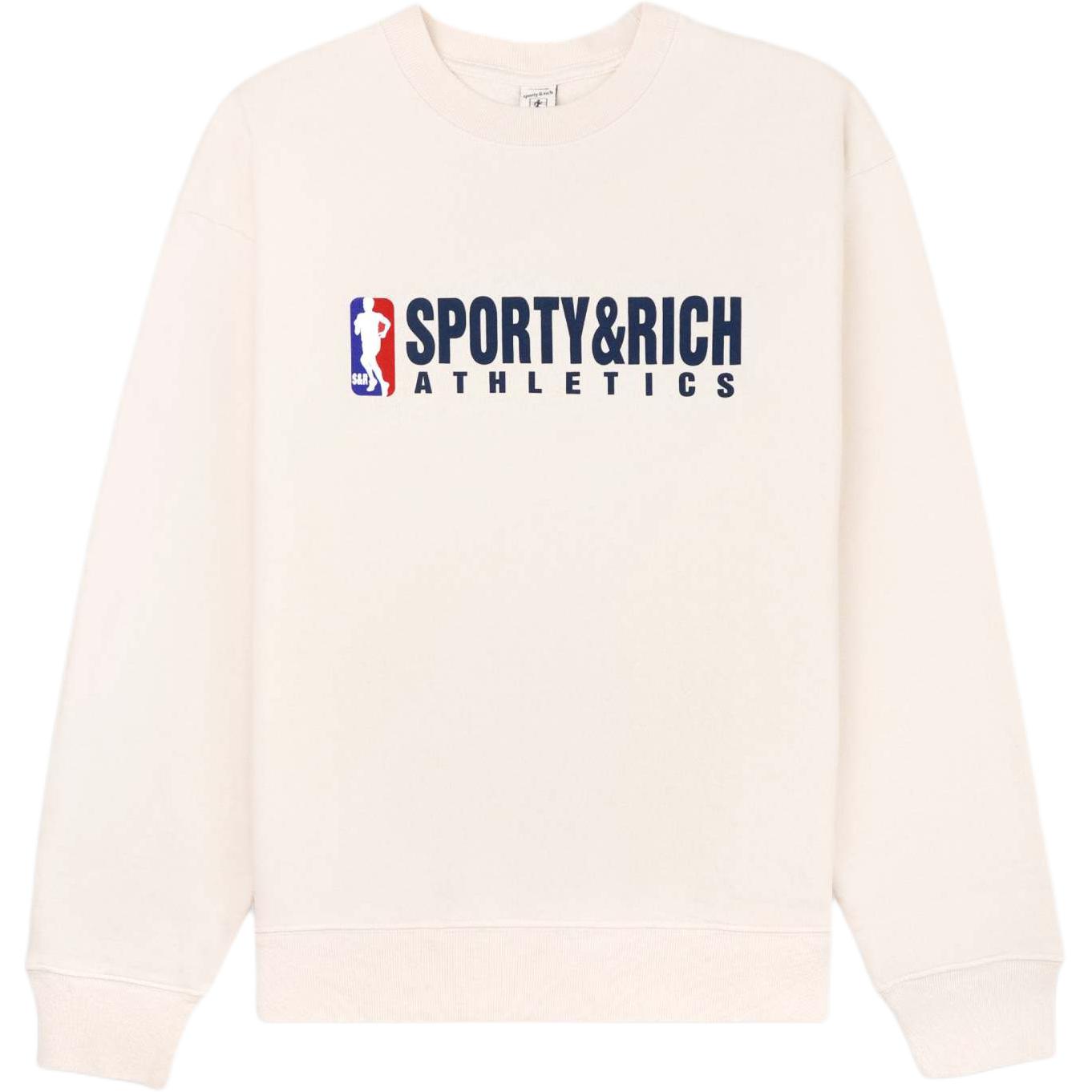 Sporty & Rich Los Angeles SS24 Logo Crewneck Cream Unisex Sweatshirt 44706918203650