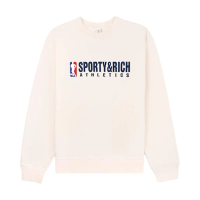 Sporty & Rich Los Angeles SS24 Logo Crewneck Cream Unisex Sweatshirt 44706918203650