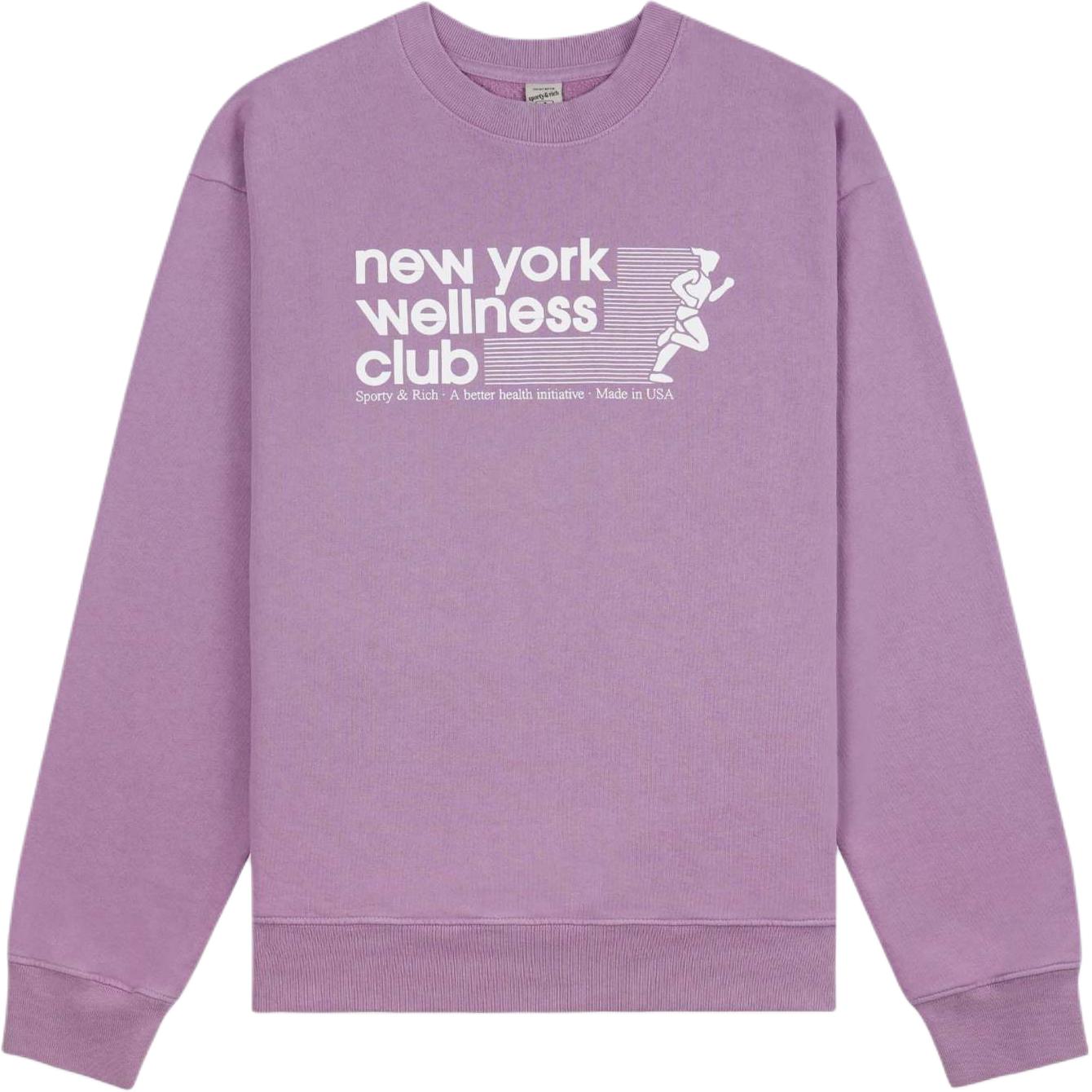 Sporty & Rich Los Angeles SS24 Logo Crewneck Sweatshirt Unisex Purple 44706917089538