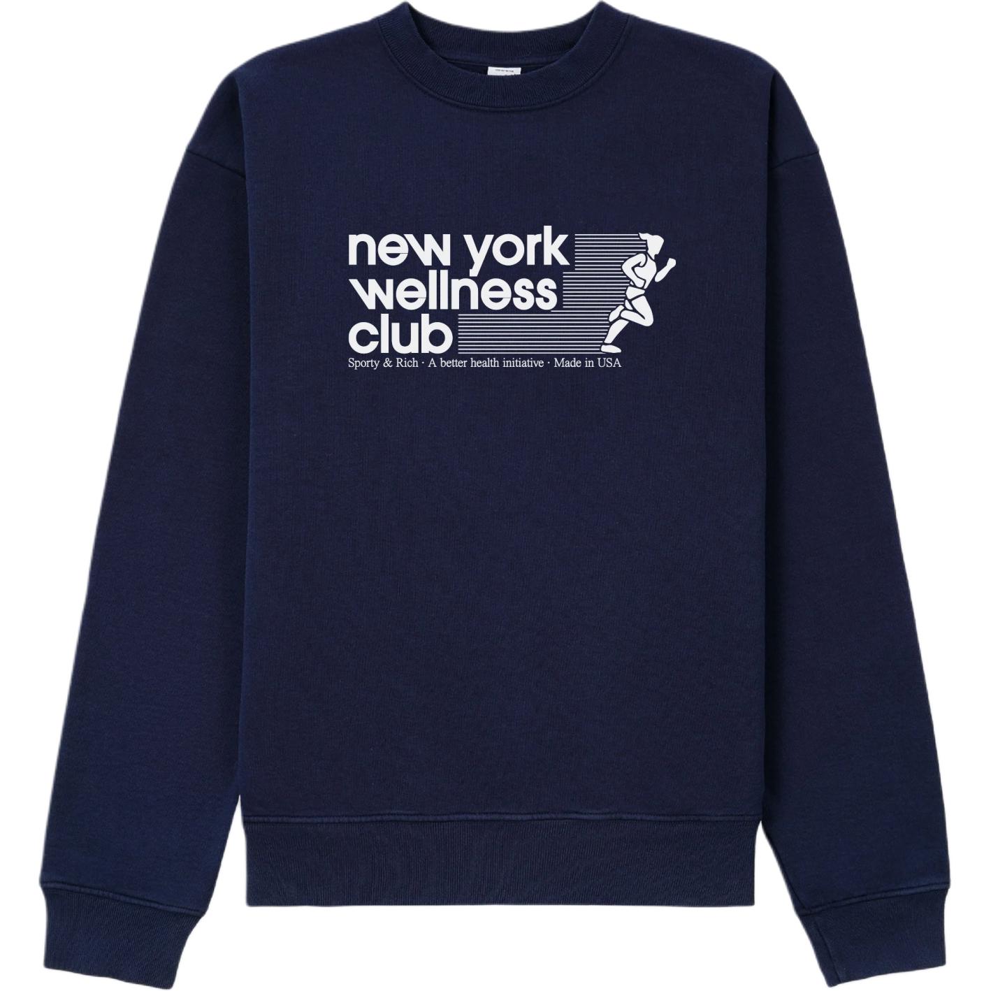 Sporty & Rich Los Angeles SS24 Navy Logo Print Crewneck Sweatshirt Unisex 44273827479810