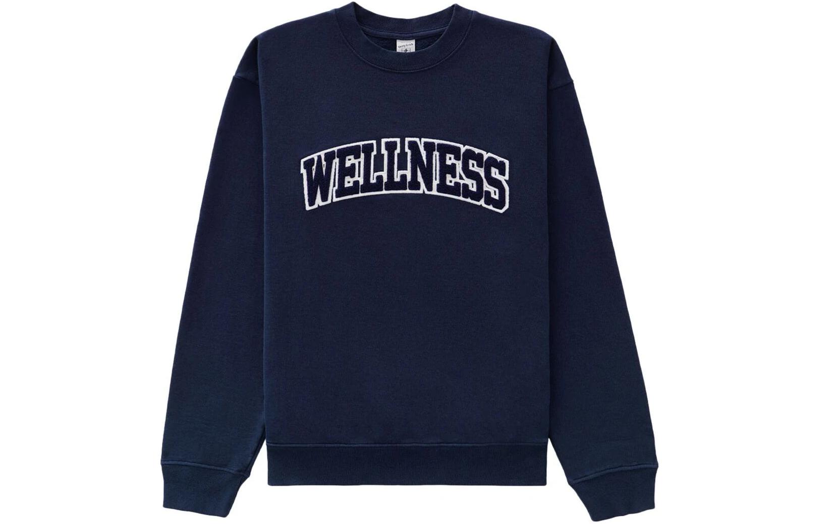 Sporty & Rich Navy Blue Crewneck Logo Sweatshirt for Men CR752NAVY