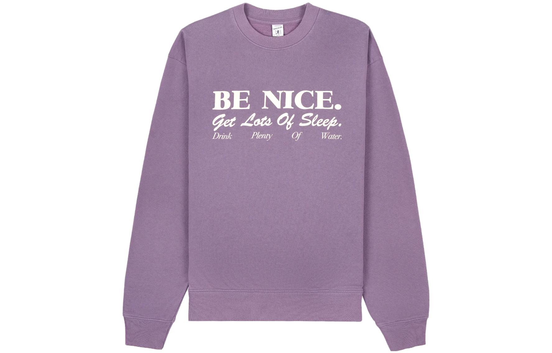 Sporty & Rich Purple Logo Crewneck Long Sleeve Sweatshirt Unisex CRAW2312EP