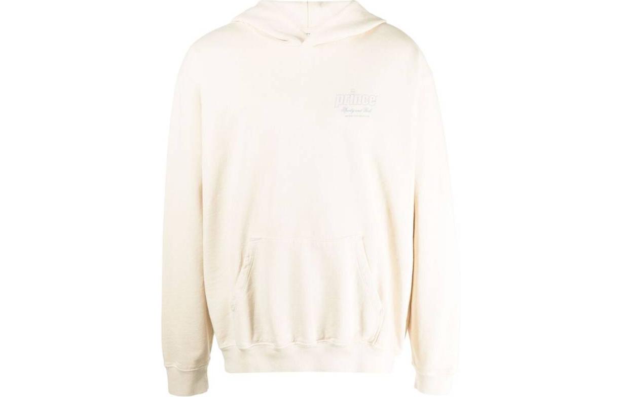 Sporty & Rich Solid Color Letter Print Pullover Hoodie Long Sleeve HO1061CRCRBL