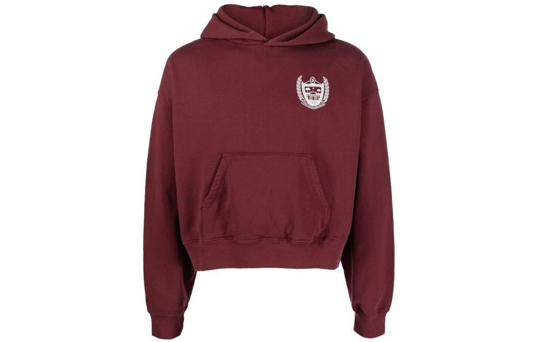 Sporty & Rich Solid Color Pullover Hoodie Brown Red HO641BEVERLYHILLS