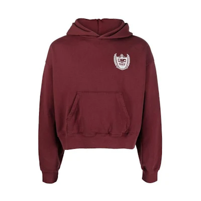 Sporty & Rich Solid Color Pullover Hoodie Brown Red HO641BEVERLYHILLS
