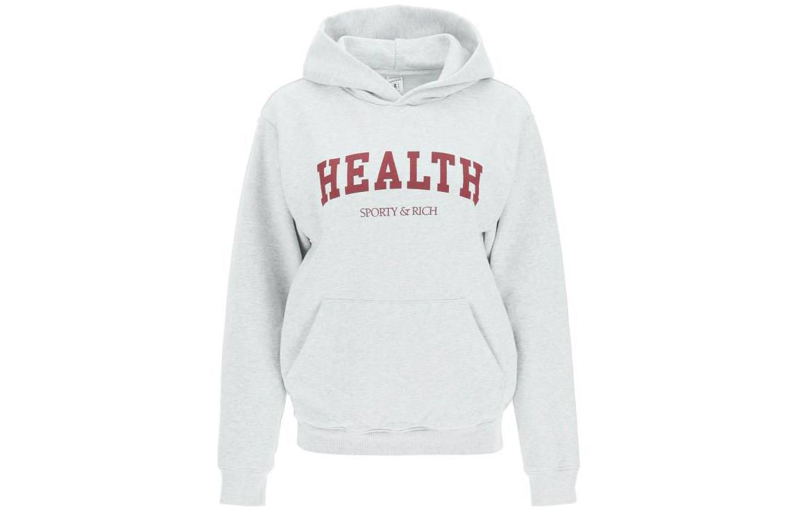 Sporty & Rich Solid Logo Hoodie Unisex Light Grey HO662HG