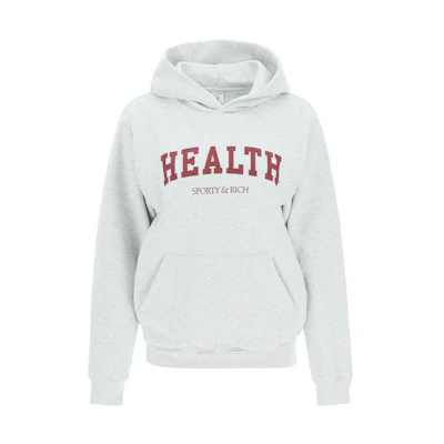 Sporty & Rich Solid Logo Hoodie Unisex Light Grey HO662HG