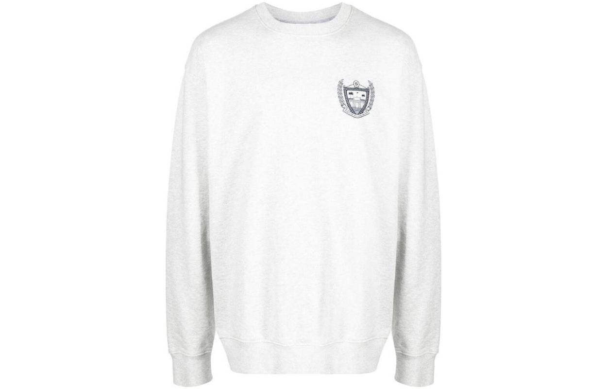 Sporty & Rich SS22 Graphic Print Crewneck Sweatshirt Unisex Light Grey CR456HG