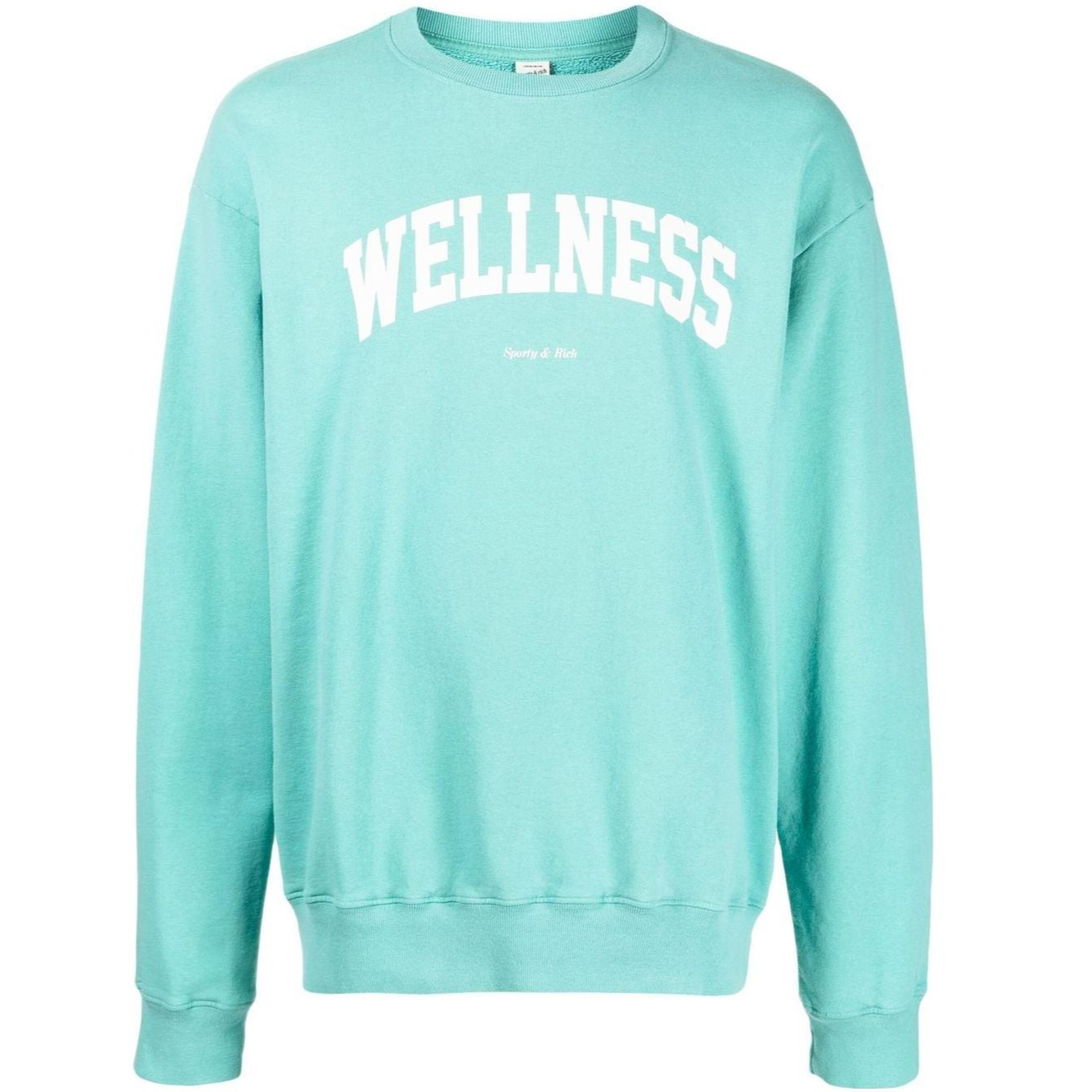 Sporty & Rich SS22 Letter Print Crewneck Sweatshirt Blue CR443FT