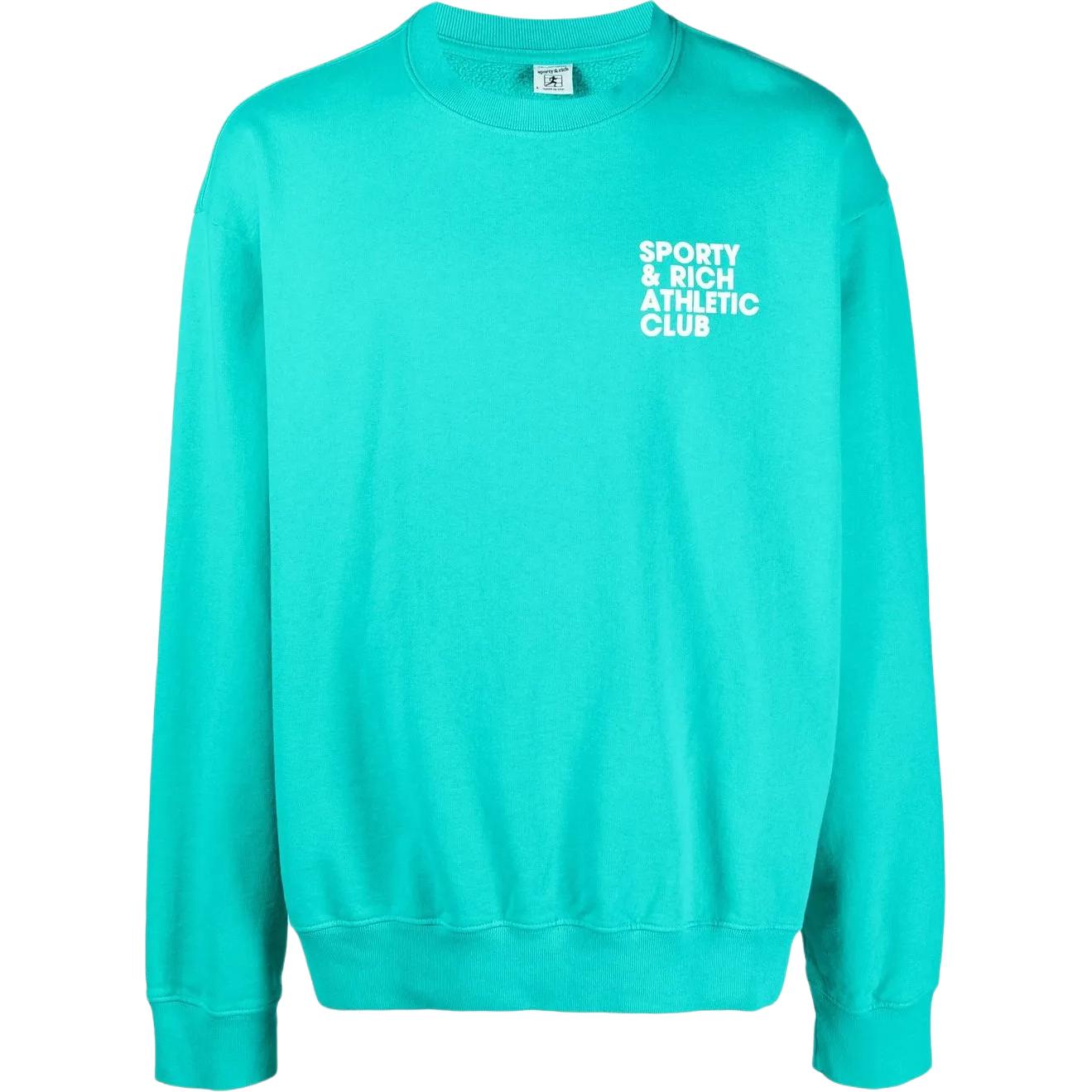 Sporty & Rich SS22 Logo Crewneck Sweatshirt Unisex Blue CR461TU