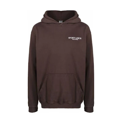 Sporty & Rich SS22 Logo Embroidered Hoodie Brown Mens HO381CH