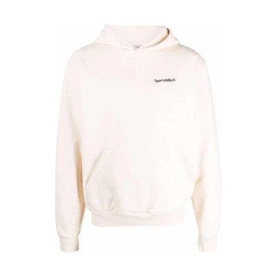 Sporty & Rich SS22 Logo Embroidered Unisex Hoodie Almond HO351CR