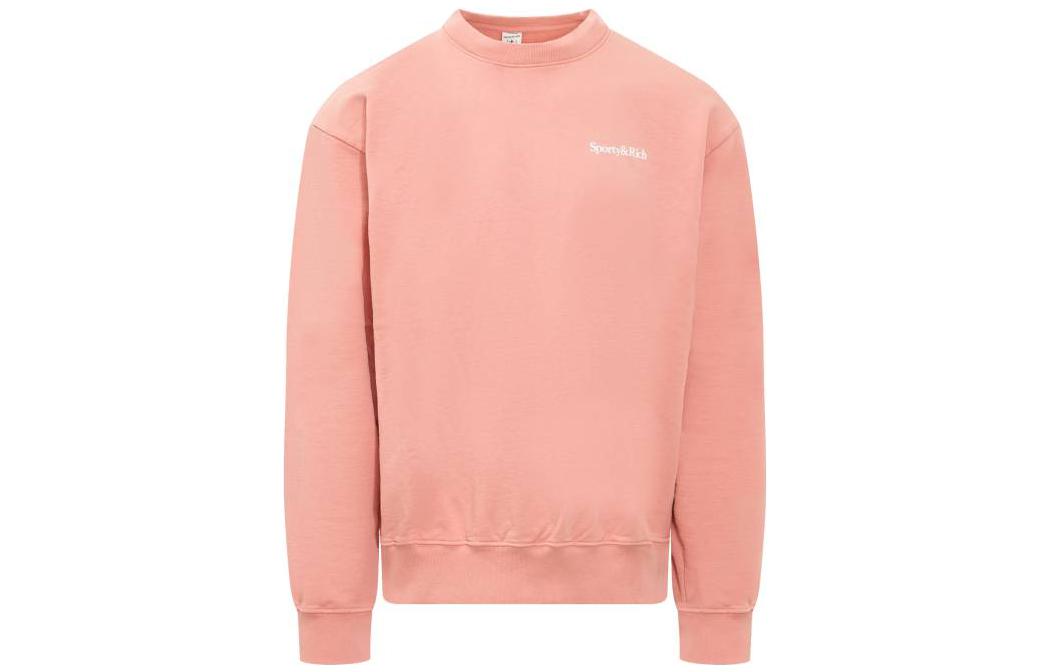 Sporty & Rich SS22 Pink Letter Print Crewneck Sweatshirt Casual Wear CR495FL