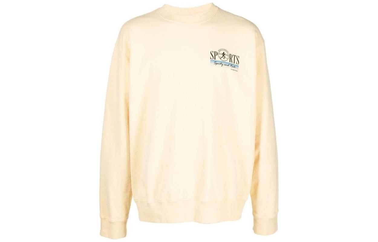 Sporty & Rich SS22 Yellow Logo Crewneck Sweatshirt Unisex CR451LE
