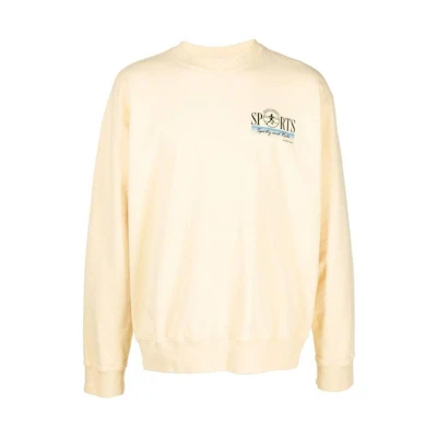 Sporty & Rich SS22 Yellow Logo Crewneck Sweatshirt Unisex CR451LE