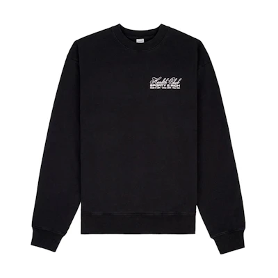 Sporty & Rich SS23 Black Unisex Crewneck Long-Sleeve Sweatshirt with Logo Print CR832BK