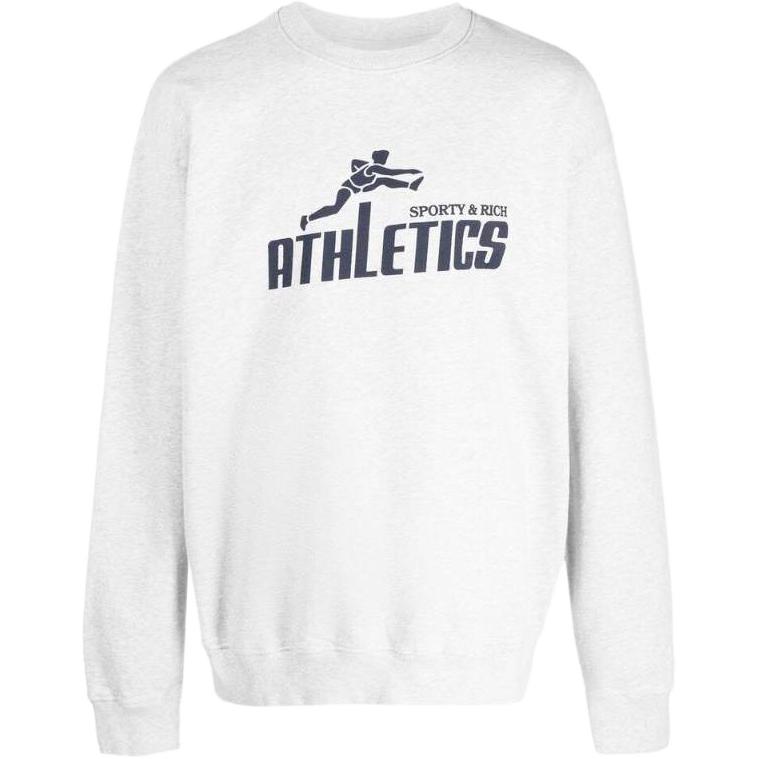 Sporty & Rich SS23 Graphic Crewneck Sweatshirt Unisex Light Grey CR672HGGRAY