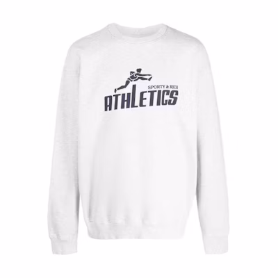 Sporty & Rich SS23 Graphic Crewneck Sweatshirt Unisex Light Grey CR672HGGRAY