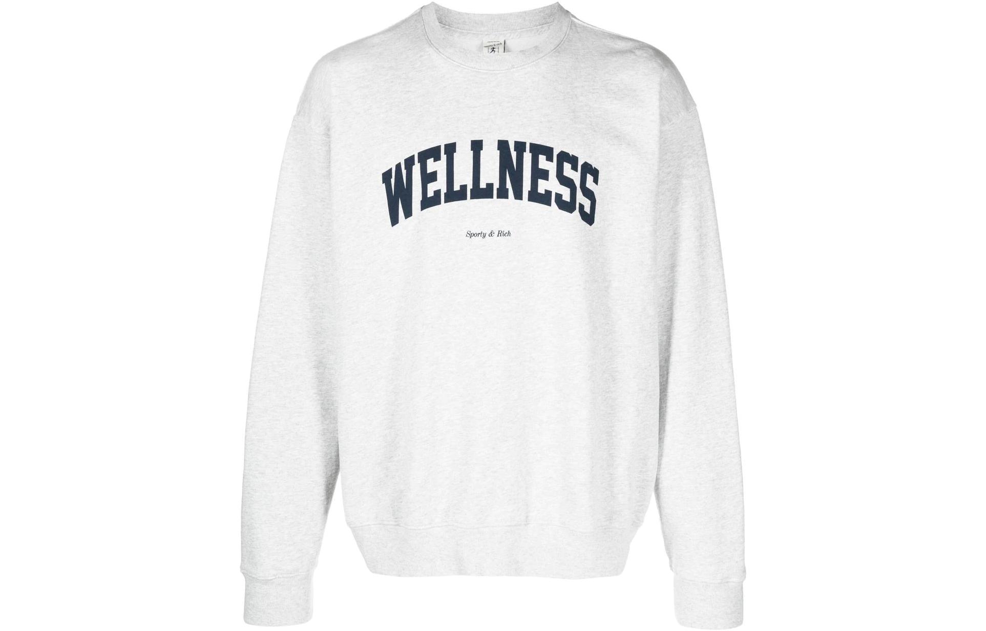 Sporty & Rich SS23 Grey Sweatshirt with Chest Letter Print for Sports CR652HG