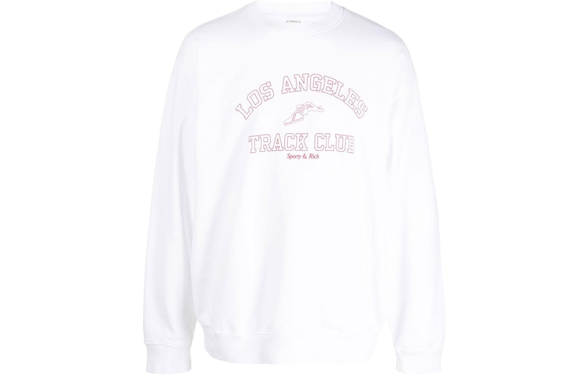 Sporty & Rich SS23 Letter Logo Crewneck Sweatshirt Unisex White CR675WHWHITE