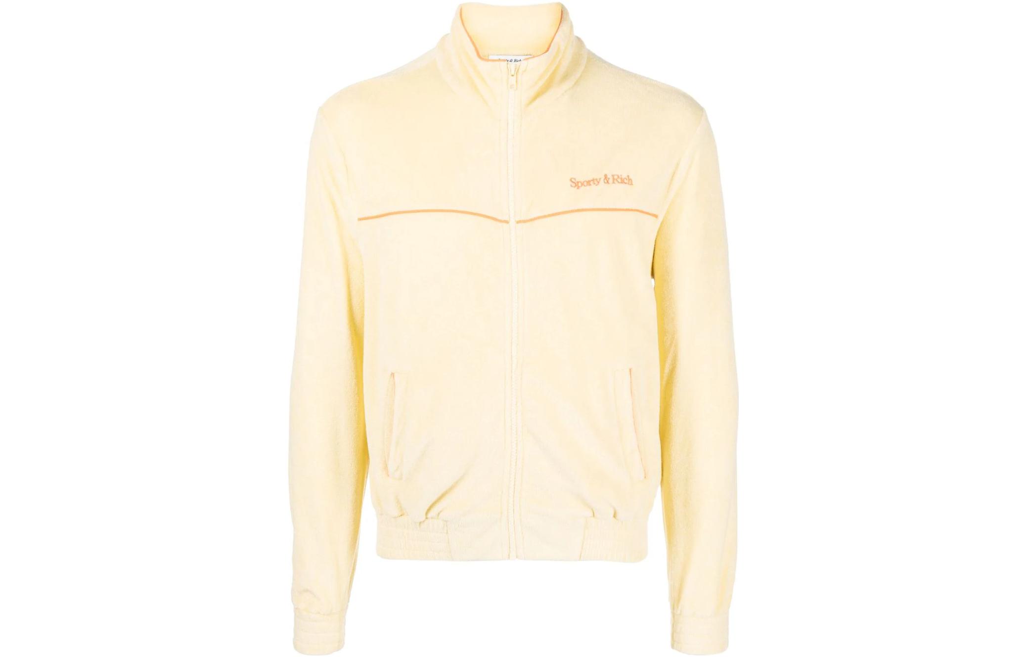 Sporty & Rich SS23 Logo Embroidered Zip-Up Jacket Unisex Yellow JA921ALS