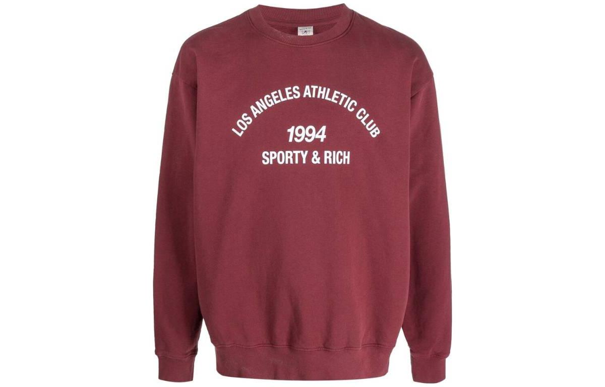 Sporty & Rich SS23 Red Logo Crewneck Pullover Sweatshirt Unisex CR676ME
