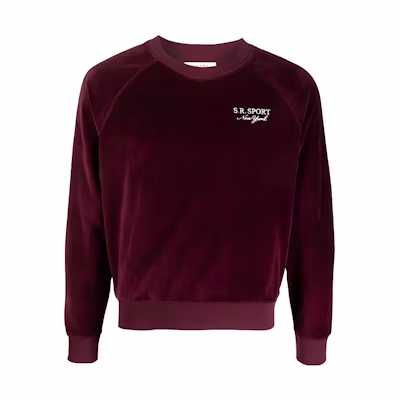 Sporty & Rich SS23 Solid Crewneck Pullover Sweatshirt Men Deep Red CR751ME