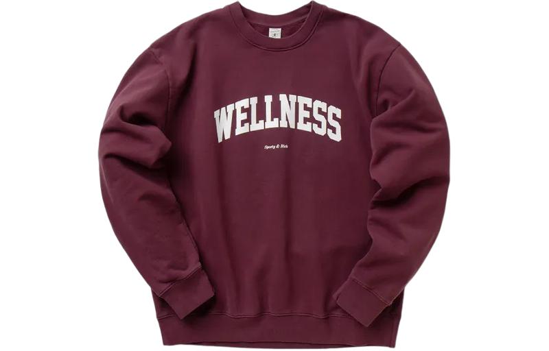 Sporty & Rich Unisex Red Crewneck Logo Embroidered Oversized Sweatshirt CR294ME