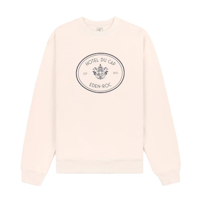 Sporty & Rich Hotel du Cap-Eden-Roc SS23 Logo Print Beige Unisex Crewneck Sweater CR1071CR