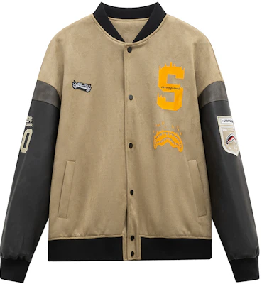 Sprayground Shark Logo Embroidered Colorblock Varsity Jacket Unisex W1031124 Buy Sprayground Shark Logo Embroidered Colorblock Varsity Jacket Unisex W1031124