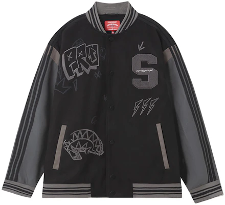 Sprayground Shark Mouth Logo Oversized Baseball Jacket Unisex. WD931109 Buy Sprayground Shark Mouth Logo Oversized Baseball Jacket Unisex. WD931109