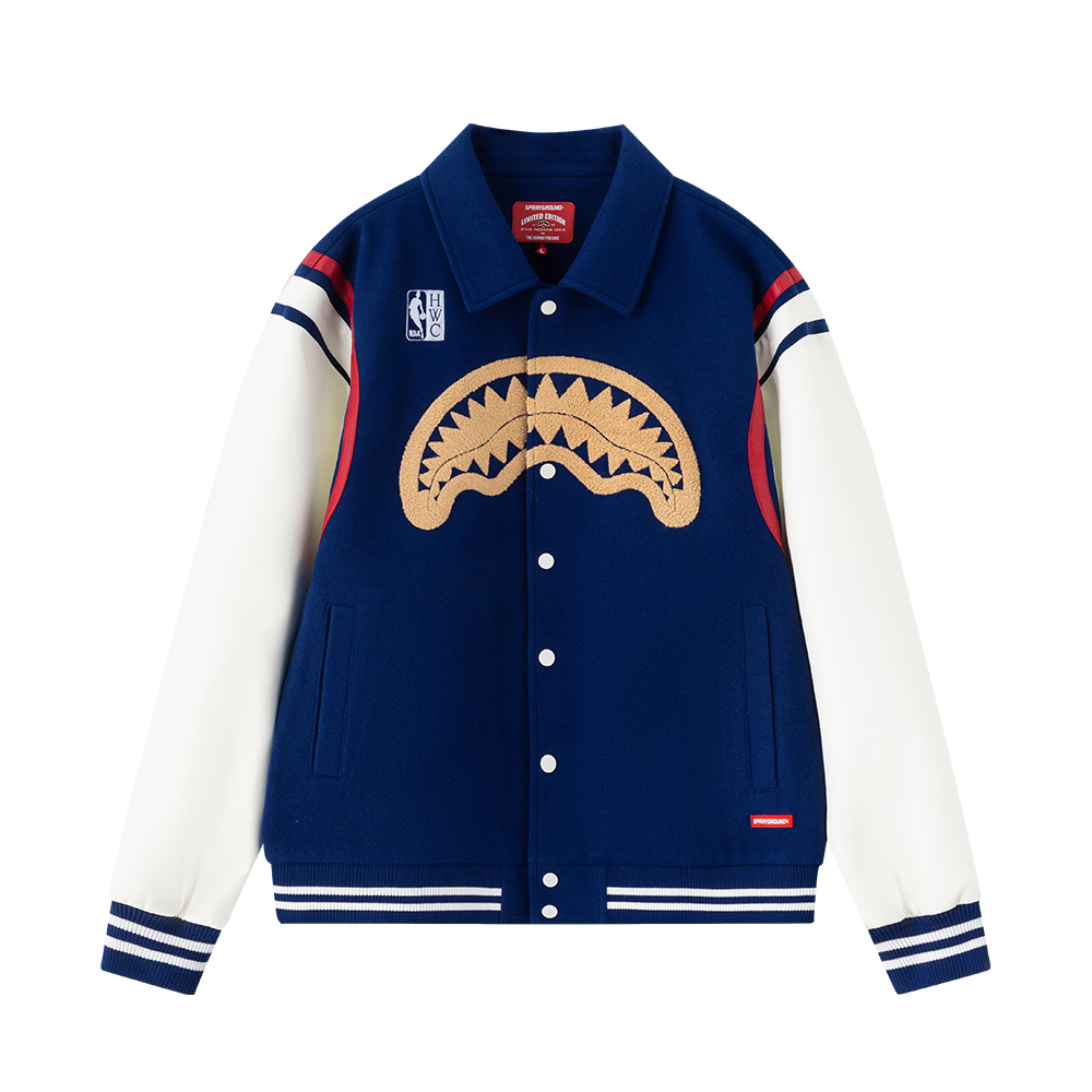Sprayground x NBA HWC Denver Nuggets Retro Shark Logo Colorblock Jacket Unisex NE231122