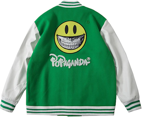 Sprayground x Ron English Smiley Face Print Varsity Jacket Unisex W0911103 Buy Sprayground x Ron English Smiley Face Print Varsity Jacket Unisex W0911103
