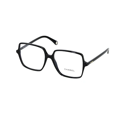 Spring/Summer 2023 CHANEL Large Frame Optical Glasses Black Unisex Logo Design CH3448-C622
