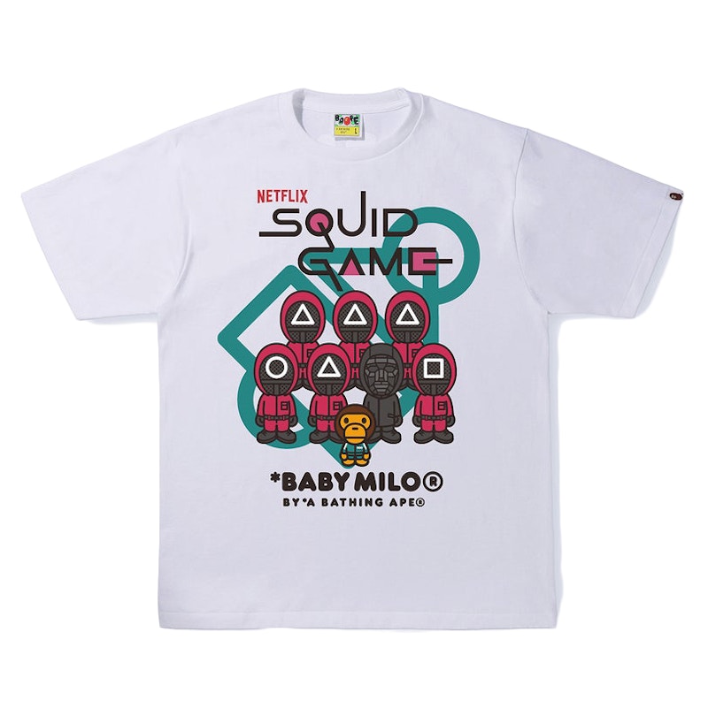 Buy 鱿鱼游戏 x BAPE Baby Milo白色T恤 2I23-110-906-WHT
