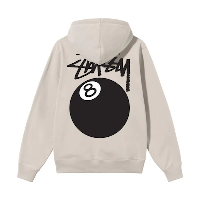 Stüssy 8-Ball Series Black Hoodie with Back Print Unisex Zip-Up Sweatshirt 1974760