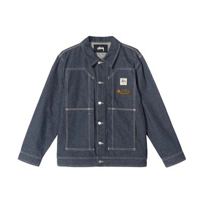 Stüssy × MMW Work Jacket Denim Vintage Americana Unisex - Blue 315150