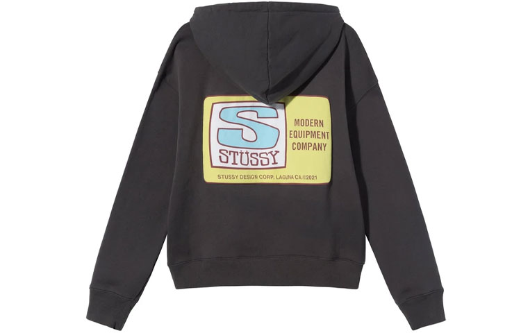 Stüssy Agness Boxy Crop Hoodie Logo Print Pullover American Retro Unisex Hoodie 218127