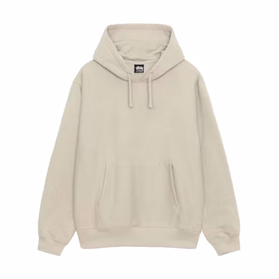 Stüssy Back Applique Hoodie Unisex Vintage Pullover Long Sleeve Sweatshirt 118472-KHAKI