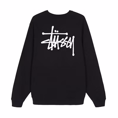 Stüssy Basic Colorblock Logo Print Fleece Crewneck Sweatshirt Winter Retro 1914500