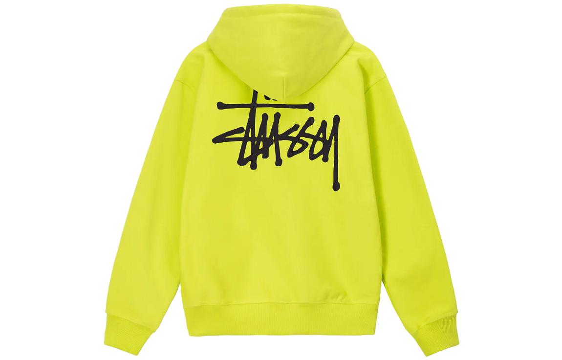 Stüssy Basic Hoodie Yellow Retro Letter Logo Unisex Pullover Sweater 1924870