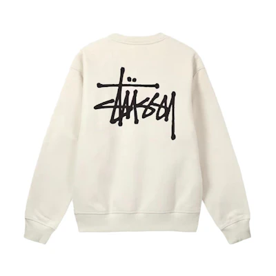 Stüssy Basic Logo Beige Crewneck Retro Sweatshirt Unisex 1914762-BEIGE