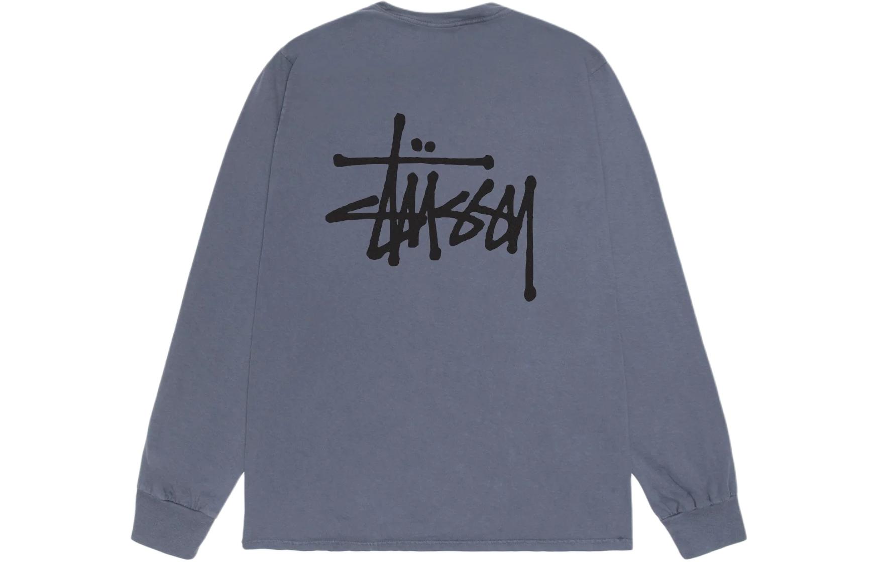 Purchase Stüssy基础款长袖T恤染色字母印花圆领卫衣 1995001