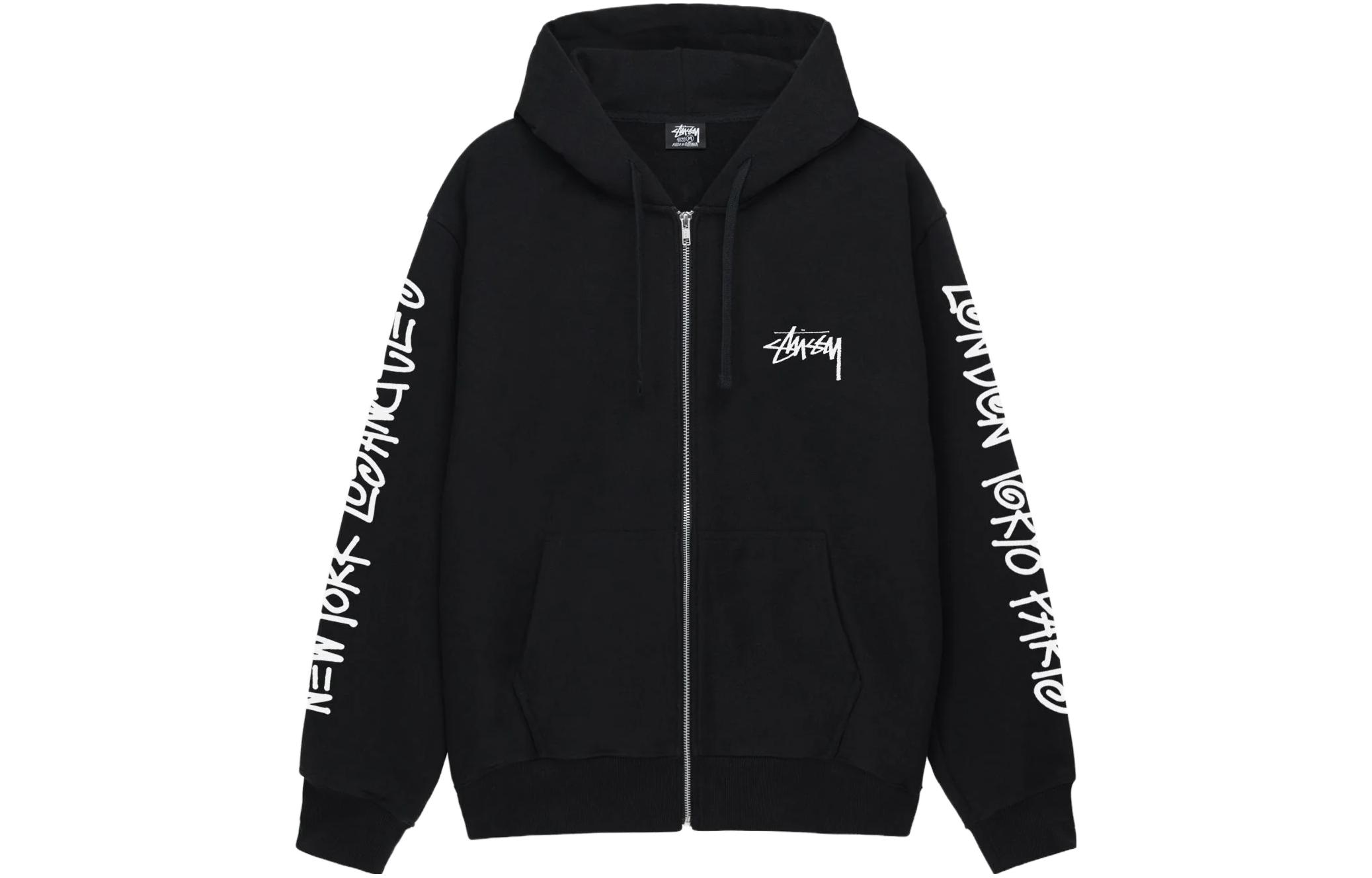Stüssy Big Cities Zip Hoodie Unisex Casual Sweatshirt 1975014