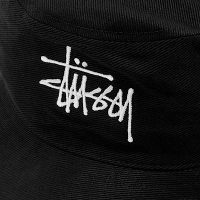 Stüssy Big Logo Twill Bucket Hat Black Order Stüssy Big Logo Twill Bucket Hat Black