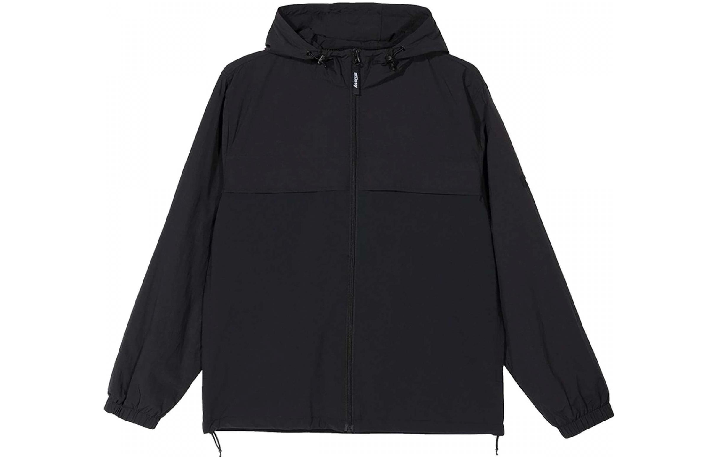 Stüssy Black Retro Letter Logo Hoodie Jacket 115458